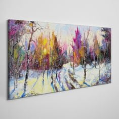 COLORAY.CZ Obraz na plátně Zimní sníh lesní příroda 120x60 cm