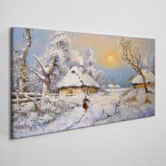 COLORAY.CZ Obraz na plátně Venkovský zimní sníh 120x60 cm
