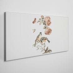 COLORAY.CZ Obraz na plátně Zvířata Birds Flowers 120x60 cm