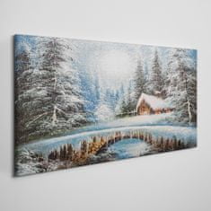 COLORAY.CZ Obraz na plátně Zimní sníh lesní příroda 100x50 cm