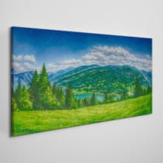 COLORAY.CZ Obraz na plátně Lesní krajina mraky 120x60 cm