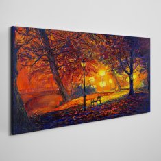 COLORAY.CZ Obraz na plátně Park Stromy podzimní listí 100x50 cm