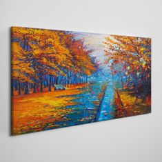 COLORAY.CZ Obraz na plátně Park Stromy podzimní listí 120x60 cm