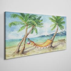 COLORAY.CZ Obraz na plátně Beach Palm Sea Hammock 120x60 cm