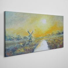 COLORAY.CZ Obraz na plátně Village Mill Sunset 120x60 cm