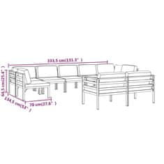Vidaxl 9dílná zahradní sedací souprava s poduškami hliník antracitová