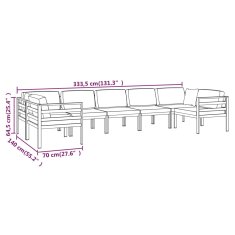 Vidaxl vidaXL7dílná zahradní sedací souprava s poduškami hliník antracitová