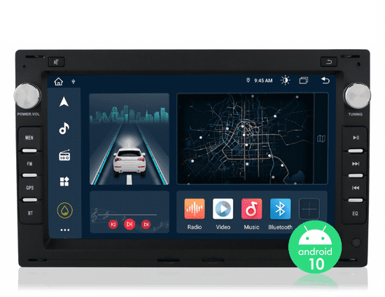 Ossuret 2din Autorádio Škoda Octavia I, Fabia 1, Rádio do Volkswagen Transporter T4/T5, Passat B5, B5,5, Golf IV autorádio, ŠKODA SUPERB I GPS navigace s Bluetooth - handsfree, parkovací kamera