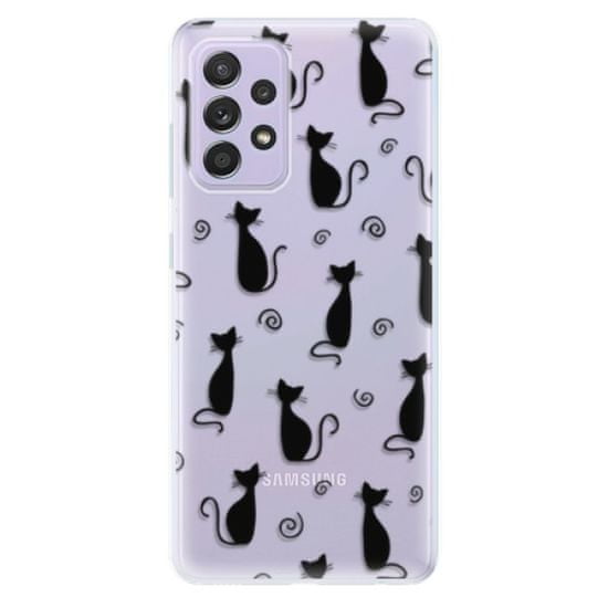 iSaprio Silikonové pouzdro - Cat pattern 05 - black pro Samsung Galaxy A52