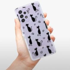 iSaprio Silikonové pouzdro - Cat pattern 05 - black pro Samsung Galaxy A52