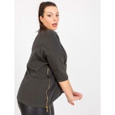 RELEVANCE Dámská halenka s 3/4 rukávy plus size MAGDALEN khaki RV-BZ-7741.43P_386882 Univerzální