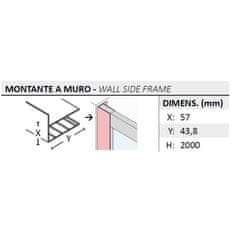 Forte Sprchové dveře oxi.SLIDE N1FS Bílá 170 cm Fasciato bezpečnostní sklo - 6 mm