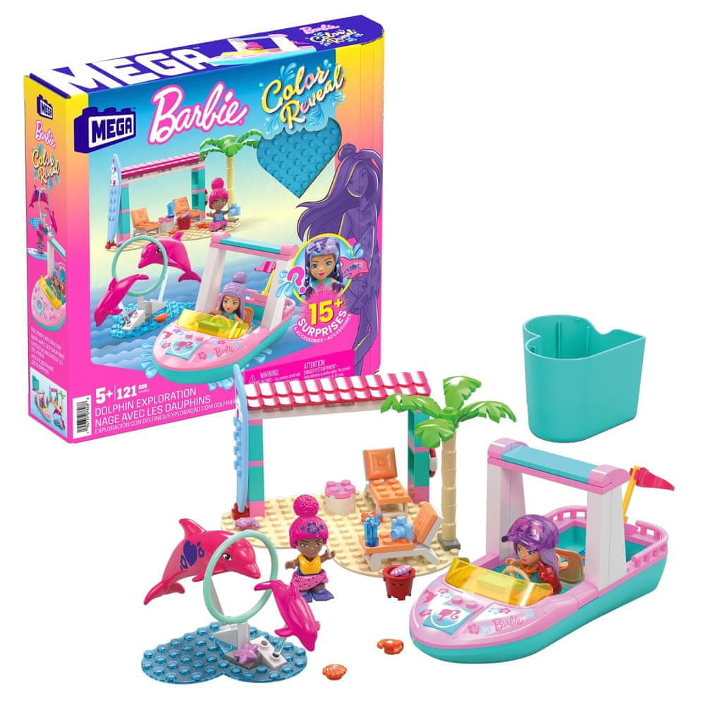 MEGA BLOKS Mega Construx Barbie Color Reveal Výzkum delfínů HHW83