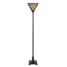 Clayre & Eef Stojací lampa Tiffany BROWN MINIMALISM 5LL-6079