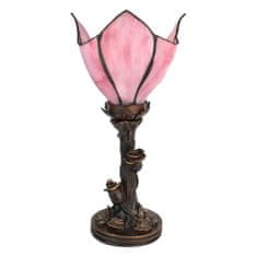 Clayre & Eef Stolní lampa Tiffany THE PINK FLOWER 5LL-6232