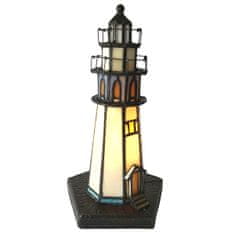 Clayre & Eef Dekorativní stolní lampa Tiffany LIGHTHOUSE 5LL-6053