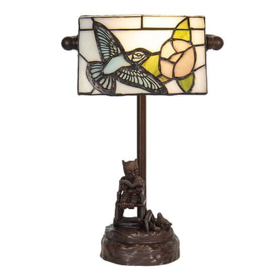 Clayre & Eef Stolní lampa Tiffany BIRD 5LL-6050