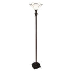 Clayre & Eef Stojací lampa Tiffany THE WHITE FLOWER 5LL-6219