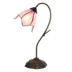 Clayre & Eef Stolní lampa Tiffany THE PINK FLOWER 5LL-6234