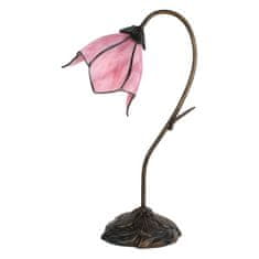 Clayre & Eef Stolní lampa Tiffany THE PINK FLOWER 5LL-6234