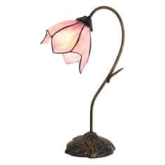 Clayre & Eef Stolní lampa Tiffany THE PINK FLOWER 5LL-6234