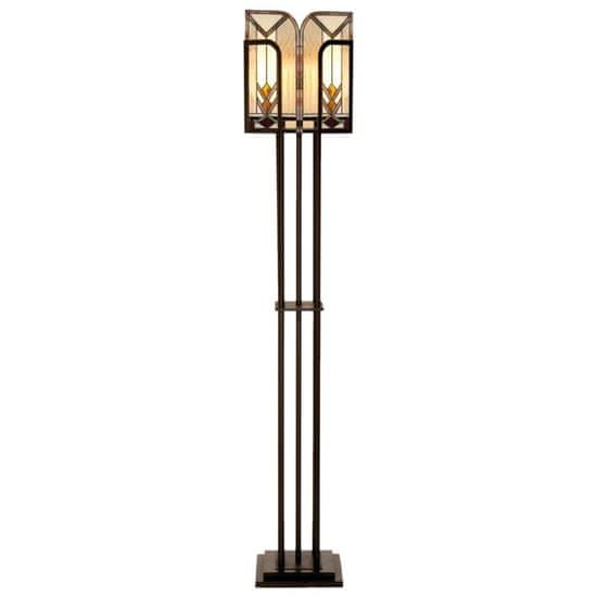 Clayre & Eef Stojací lampa Tiffany OLD NEW YORK 5LL-5565