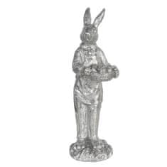 Clayre & Eef Dekorativní figurka zajíce s ošatkou vajec 6PR3092ZI