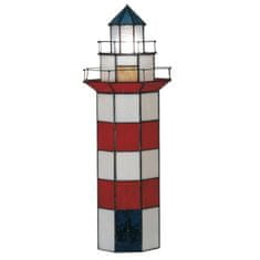 Clayre & Eef Dekorativní stolní lampa Tiffany LIGHTHOUSE 5LL-1166