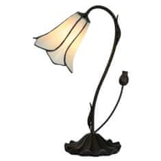 Clayre & Eef Stolní lampa Tiffany THE WHITE FLOWER 5LL-6046