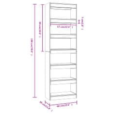 Vidaxl Knihovna / dělicí stěna betonově šedá 60 x 30 x 198 cm