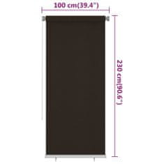 Greatstore Venkovní roleta 100 x 230 cm hnědá HDPE