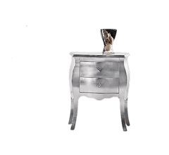 Amoletto Import Luxusní noční stolek Swarovski, s aplikací stříbrné fólie