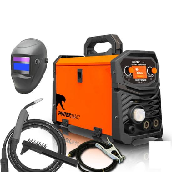 PANTERMAX® PANTERMAX MIG230LCD invertorová svářečka MIG/TIG/MMA + Sanostmivací kukla Panter