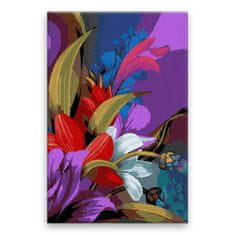 Malujsi Malování podle čísel - Barevné lilie - 40x60 cm, bez dřevěného rámu