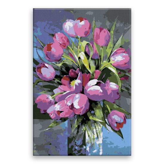 Malujsi Malování podle čísel - Fialové tulipány - 40x60 cm, plátno vypnuté na rám