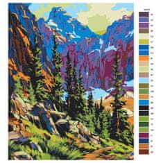 Malujsi Malování podle čísel - Barevné hory - 80x100 cm, bez dřevěného rámu