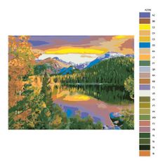 Malujsi Malování podle čísel - Podzimní krajina při východu slunce - 80x60 cm, bez dřevěného rámu