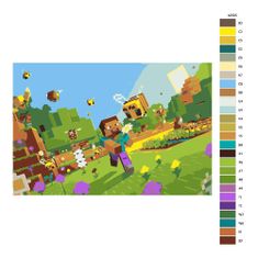 Malujsi Malování podle čísel - Minecraft - 120x80 cm, bez dřevěného rámu