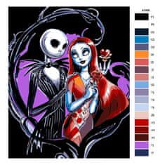 Malujsi Malování podle čísel - Jack a Sally - 80x100 cm, plátno vypnuté na rám