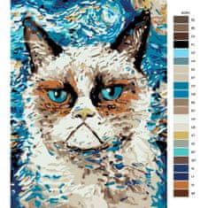 Malujsi Malování podle čísel - Kočka Grumpy - 60x80 cm, plátno vypnuté na rám