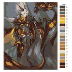 Malujsi Malování podle čísel - Bojovnice a drak - 80x100 cm, plátno vypnuté na rám