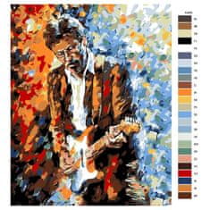 Malujsi Malování podle čísel - Eric Clapton v barvách - 80x100 cm, bez dřevěného rámu