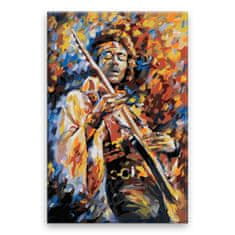 Malujsi Malování podle čísel - Jimi Hendrix s kytarou - 80x120 cm, plátno vypnuté na rám