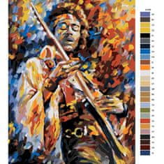 Malujsi Malování podle čísel - Jimi Hendrix s kytarou - 80x120 cm, plátno vypnuté na rám