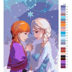 Malujsi Malování podle čísel - Elsa a Anna - 80x120 cm, bez dřevěného rámu