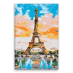 Malujsi Malování podle čísel - Eiffel Tower malba - 80x120 cm, bez dřevěného rámu