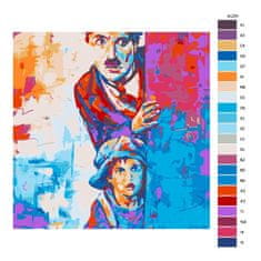 Malujsi Malování podle čísel - Charlie Chaplin v barvách - 80x80 cm, plátno vypnuté na rám