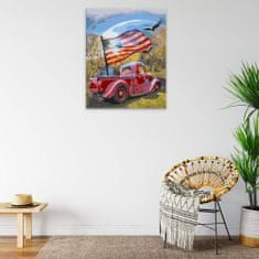 Malujsi Malování podle čísel - Auto s vlajkou - 80x100 cm, plátno vypnuté na rám