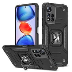 WOZINSKY Hybrid pancéřové pouzdro s kroužkem na Xiaomi Poco X4 NFC Black