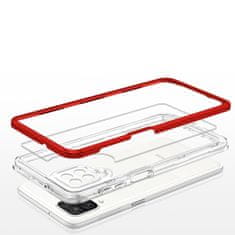 OEM Silikonové pouzdro hybrid s barevným rámem na Samsung Galaxy A12 5G Red